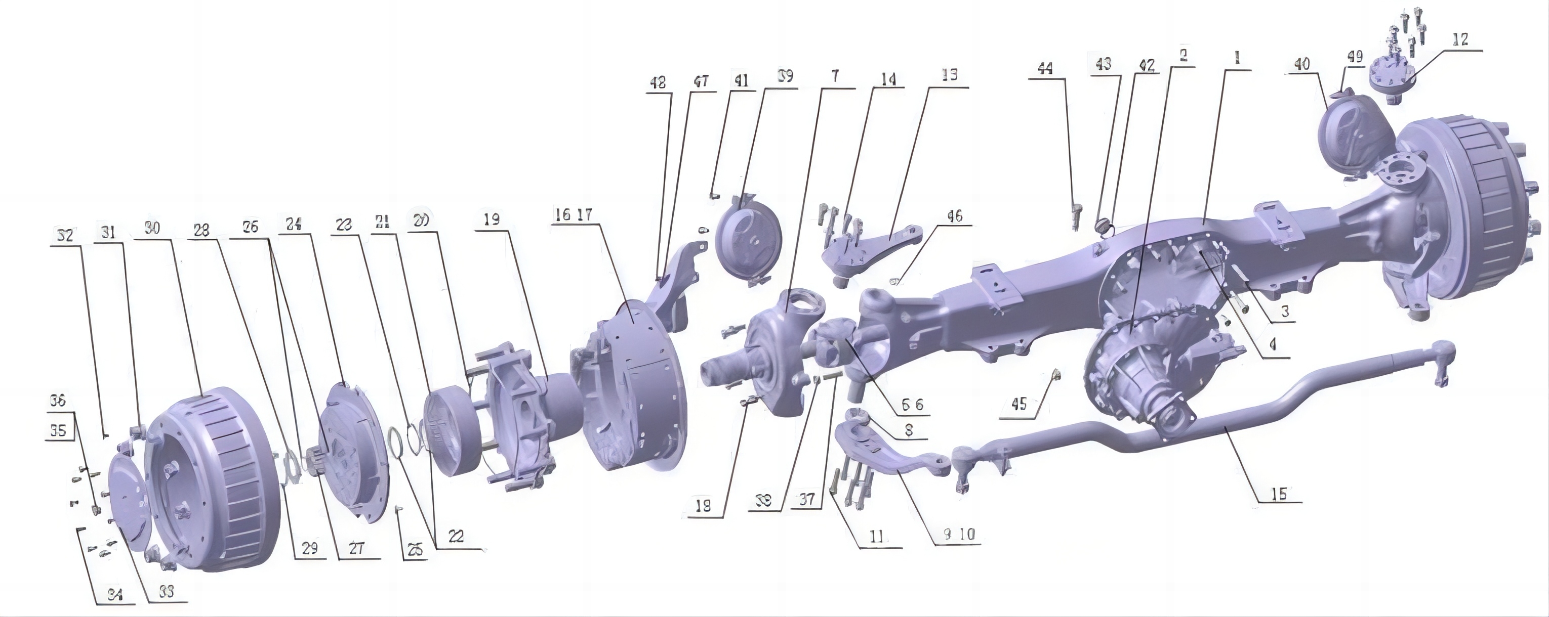 Qt205q0-2304011-Qt205-Front-Drive-Axle-Steering-Knuckle-for-Qingte-Axle-Foton-Truck-Spare Parts